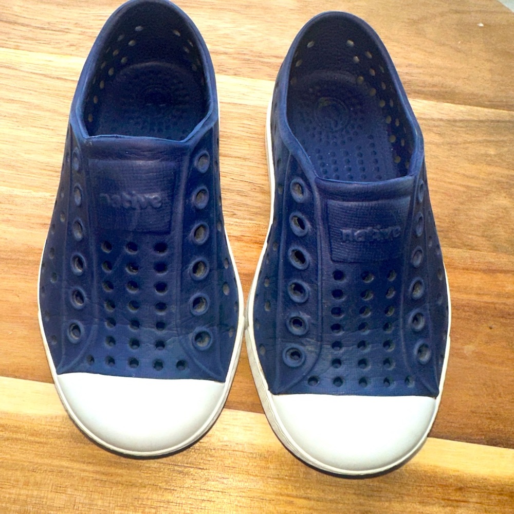 Navy kids native shoes